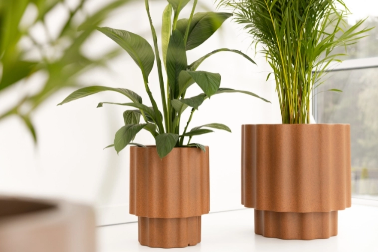 Donice w kolorze efekt stalowej rdzy Monumo